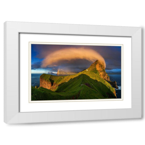 Kallur Sunset White Modern Wood Framed Art Print with Double Matting by Kruczynski, Wojciech