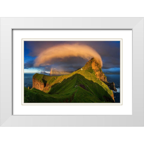 Kallur Sunset White Modern Wood Framed Art Print with Double Matting by Kruczynski, Wojciech