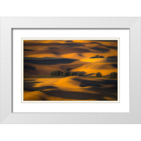 Autumn Of Rolling Hills White Modern Wood Framed Art Print with Double Matting by Kim, Eunice
