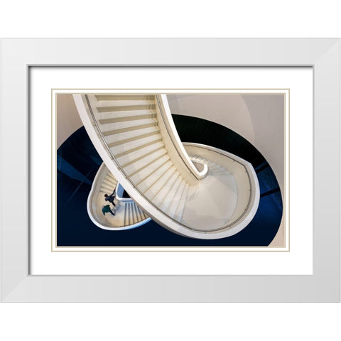 The Long And Winding Road White Modern Wood Framed Art Print with Double Matting by Hageman, Michiel