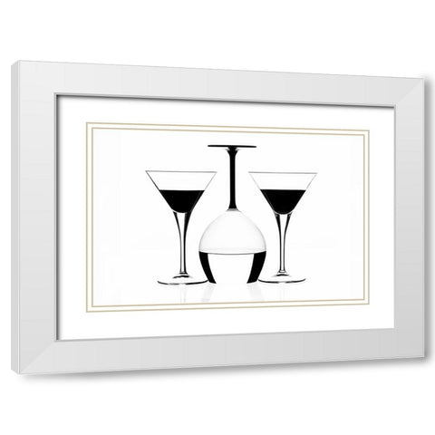 Glass White Modern Wood Framed Art Print with Double Matting by Bicski, Monika
