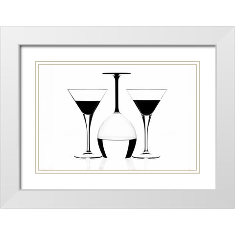 Glass White Modern Wood Framed Art Print with Double Matting by Bicski, Monika