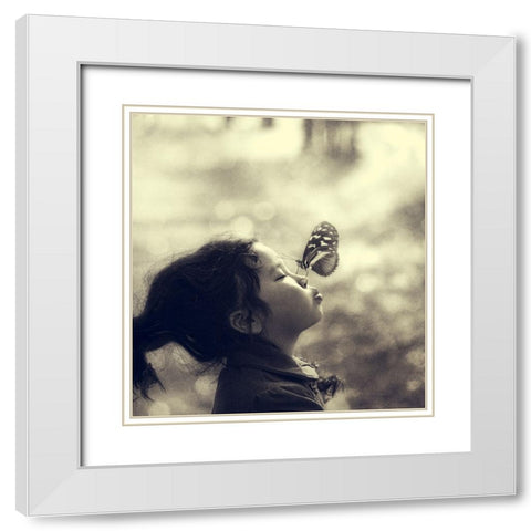 New Friend White Modern Wood Framed Art Print with Double Matting by Melik-Nubarova, Svetlana