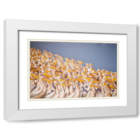 Untitled White Modern Wood Framed Art Print with Double Matting by Or, Keren
