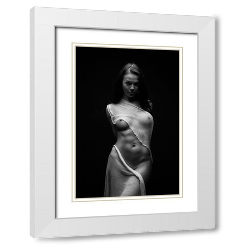 Black Milk White Modern Wood Framed Art Print with Double Matting by Belovodchenko, Anton