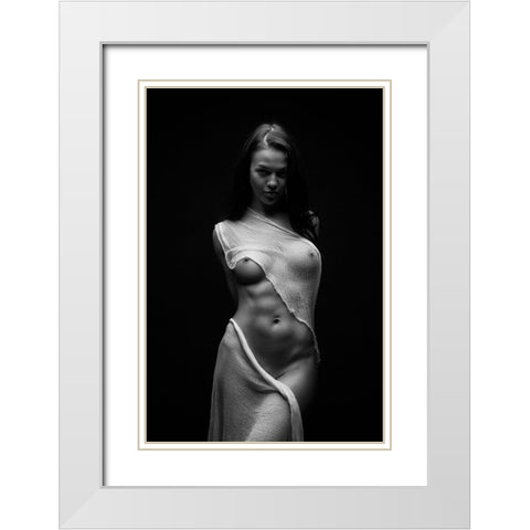 Black Milk White Modern Wood Framed Art Print with Double Matting by Belovodchenko, Anton