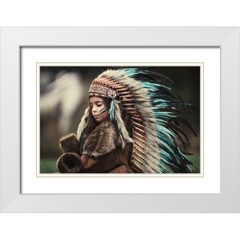 Chief Of My Dreams White Modern Wood Framed Art Print with Double Matting by Rozenzvig, Carmit