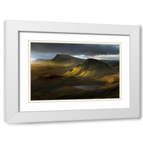 Adagio White Modern Wood Framed Art Print with Double Matting by Bouscarle, David