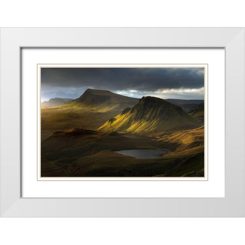 Adagio White Modern Wood Framed Art Print with Double Matting by Bouscarle, David