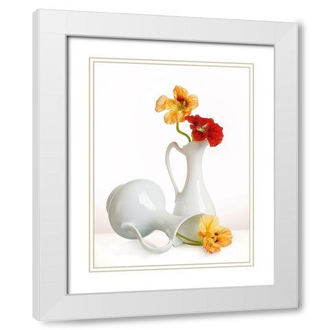 Delicate White Modern Wood Framed Art Print with Double Matting by Ianeva, Aida