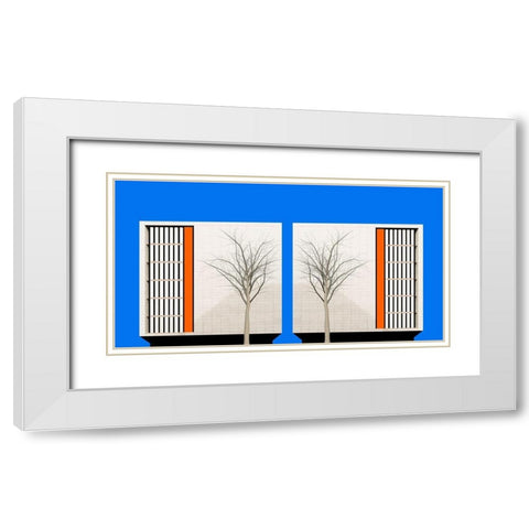 Twins White Modern Wood Framed Art Print with Double Matting by Schuster, Inge