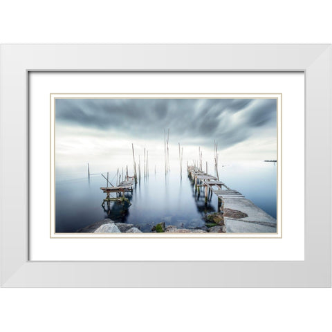 Crossing Of The Future White Modern Wood Framed Art Print with Double Matting by Araujo, Nuno