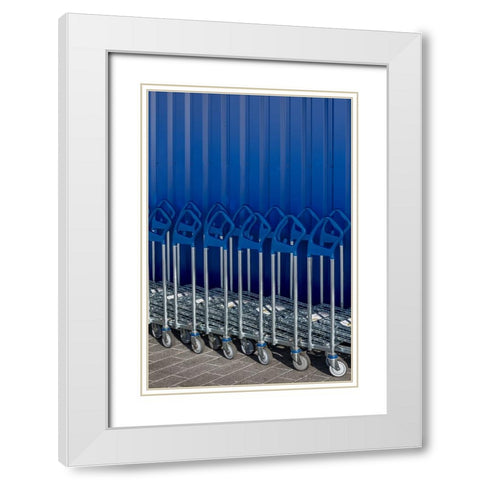 Luggage Cars White Modern Wood Framed Art Print with Double Matting by Luycx, Theo