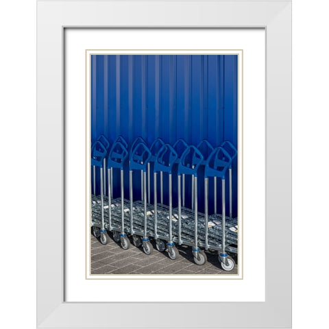 Luggage Cars White Modern Wood Framed Art Print with Double Matting by Luycx, Theo