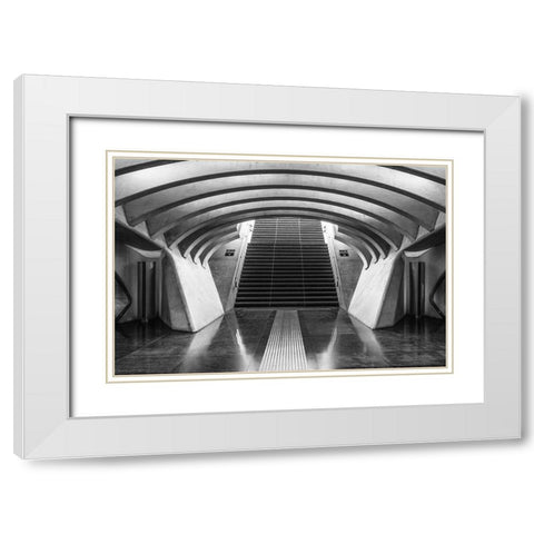 Six And Seven White Modern Wood Framed Art Print with Double Matting by Vangindertael, Luc