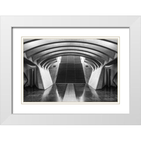 Six And Seven White Modern Wood Framed Art Print with Double Matting by Vangindertael, Luc