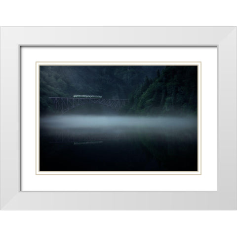 Morning Fog White Modern Wood Framed Art Print with Double Matting by Watanabe, Takeru