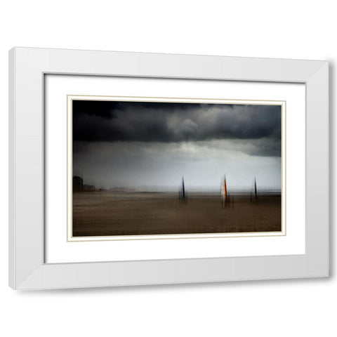 Riders On The Storm White Modern Wood Framed Art Print with Double Matting by Flour, Bruno