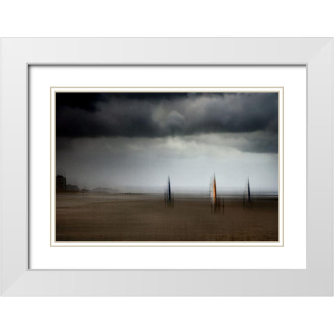 Riders On The Storm White Modern Wood Framed Art Print with Double Matting by Flour, Bruno