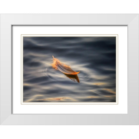 Floating White Modern Wood Framed Art Print with Double Matting by Deng, Larry