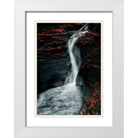 Autume White Modern Wood Framed Art Print with Double Matting by Deng, Larry