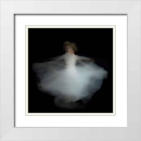 Double Dance 2 White Modern Wood Framed Art Print with Double Matting by Eichelberg, Amnon