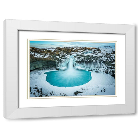 Azure Blue Bliss White Modern Wood Framed Art Print with Double Matting by C. Sink, Jeffrey