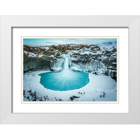 Azure Blue Bliss White Modern Wood Framed Art Print with Double Matting by C. Sink, Jeffrey