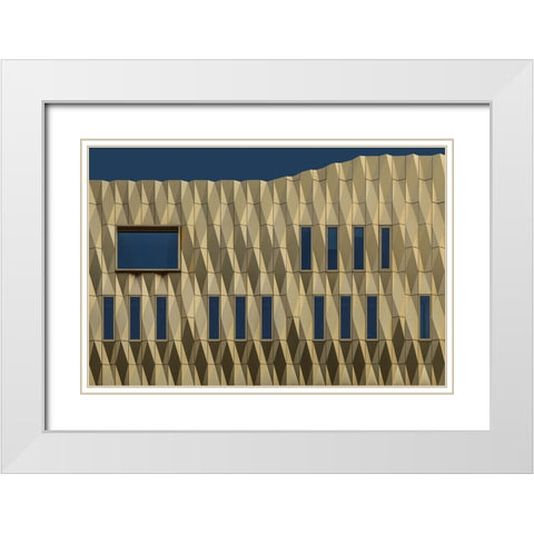 The Yellow Wall White Modern Wood Framed Art Print with Double Matting by Luycx, Theo