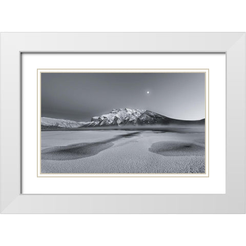 Cold Moon White Modern Wood Framed Art Print with Double Matting by Wang, Yun