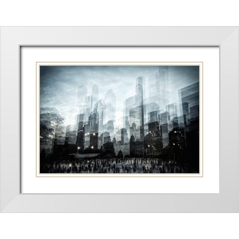Untitled White Modern Wood Framed Art Print with Double Matting by Lacz, Krisztina