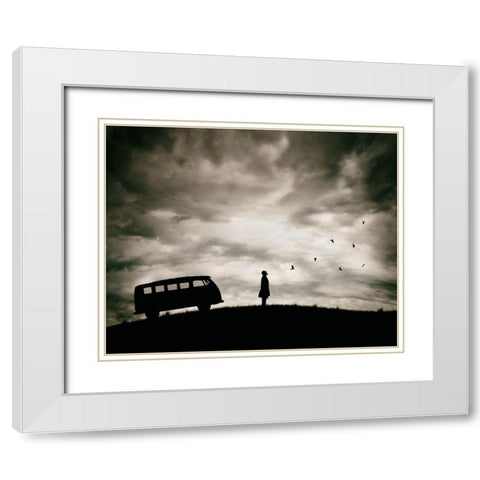 Freedom White Modern Wood Framed Art Print with Double Matting by Damsten, Petri