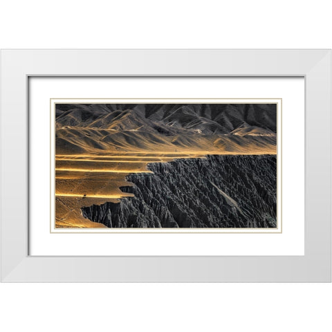 The Wrinkles Of God White Modern Wood Framed Art Print with Double Matting by Selions