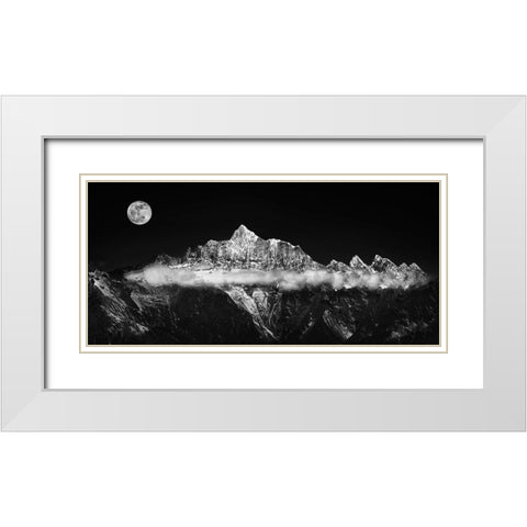 The Jade Belt White Modern Wood Framed Art Print with Double Matting by Selions