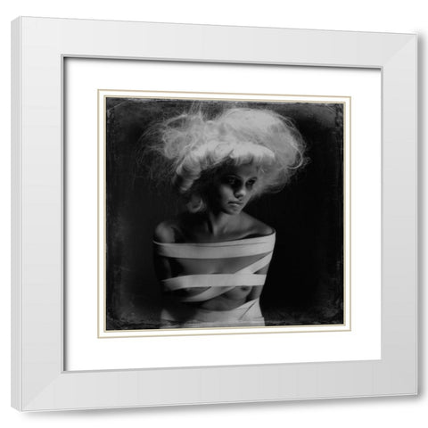 Untitled White Modern Wood Framed Art Print with Double Matting by Fira, Alexandra