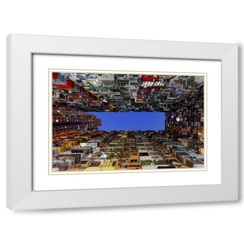 Montane Mansion White Modern Wood Framed Art Print with Double Matting by Fleckenstein, Martin