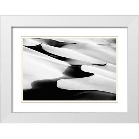 Dance White Modern Wood Framed Art Print with Double Matting by Momeni, Mohammadreza