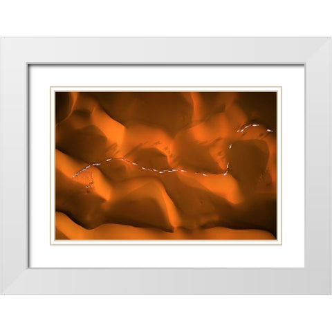 The Path Of Camels Across The Sands White Modern Wood Framed Art Print with Double Matting by Alnassar, Abdullah