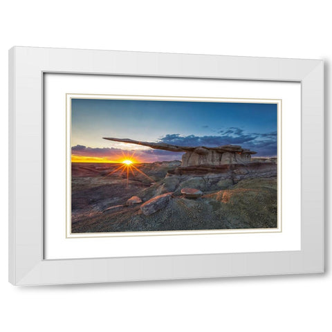 Glory Of The King White Modern Wood Framed Art Print with Double Matting by Zheng, Michael