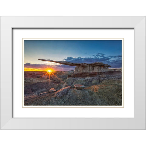 Glory Of The King White Modern Wood Framed Art Print with Double Matting by Zheng, Michael
