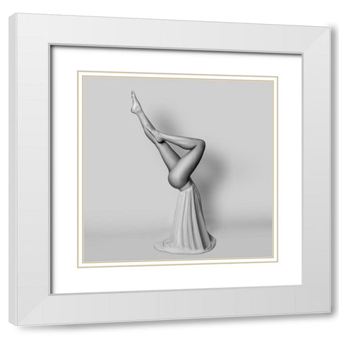 Yogin White Modern Wood Framed Art Print with Double Matting by Paule, Tomas
