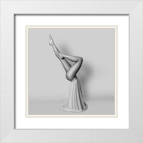 Yogin White Modern Wood Framed Art Print with Double Matting by Paule, Tomas