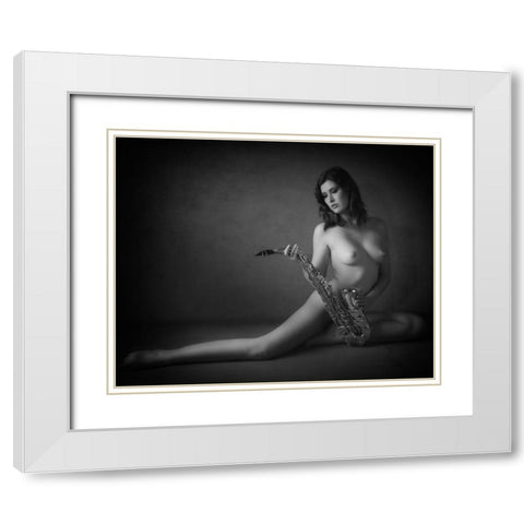 Saxy White Modern Wood Framed Art Print with Double Matting by RP Photography