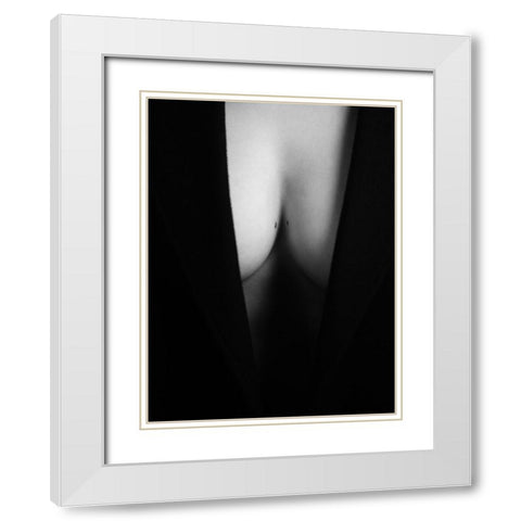 Minimalism White Modern Wood Framed Art Print with Double Matting by Kostadinov, Bobby