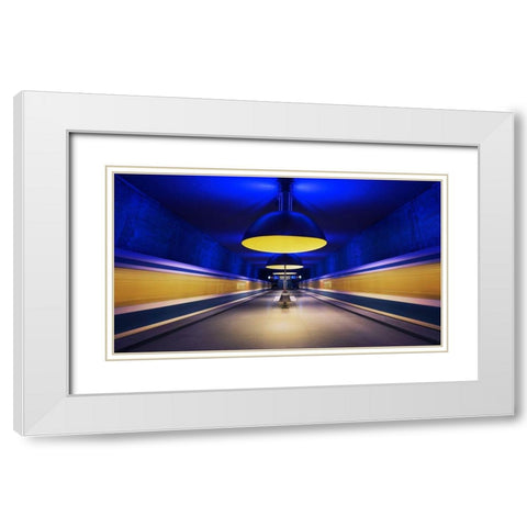 Underground Lights White Modern Wood Framed Art Print with Double Matting by Ferrero, Ivan