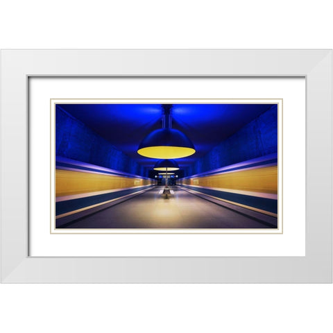 Underground Lights White Modern Wood Framed Art Print with Double Matting by Ferrero, Ivan