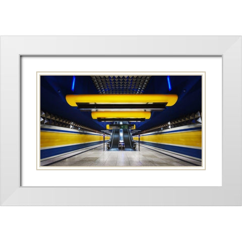 Diamond Underground White Modern Wood Framed Art Print with Double Matting by Ferrero, Ivan