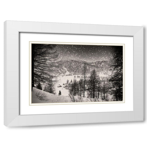 Finally At Home White Modern Wood Framed Art Print with Double Matting by Guarino, Vito