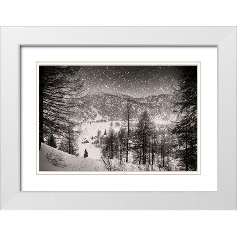 Finally At Home White Modern Wood Framed Art Print with Double Matting by Guarino, Vito
