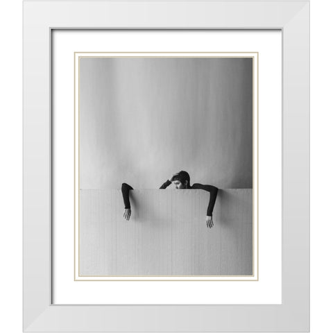 Mind Hands Movement White Modern Wood Framed Art Print with Double Matting by Hardibudi
